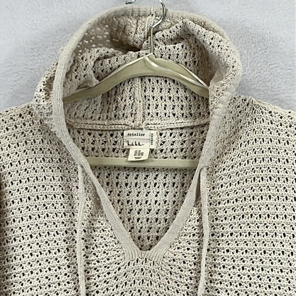 Artelier Nicole Miller Pullover Crochet Sweater Plus Size 3X Cream Like New - Picture 2 of 10